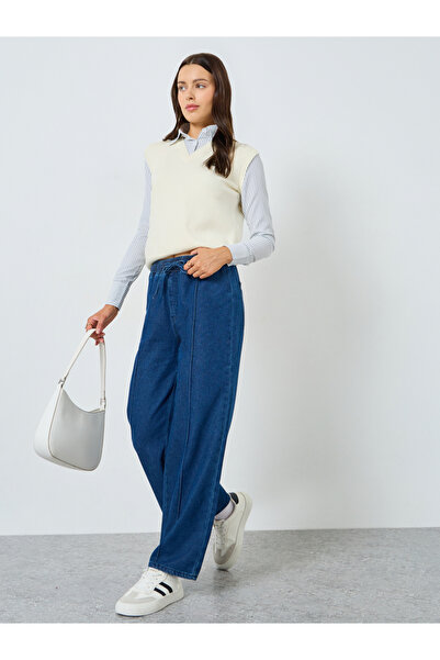 Styli High Rise Wide Leg Jeans