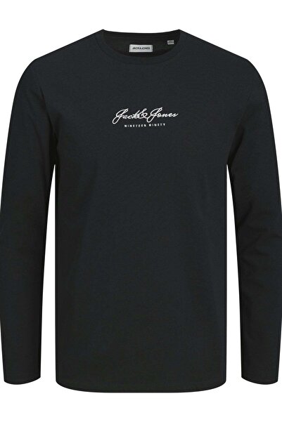 Jack & Jones Men's Black Pajama Set Model Code: (12286555) Jacclyde Ls Tee and Pants Giftbox