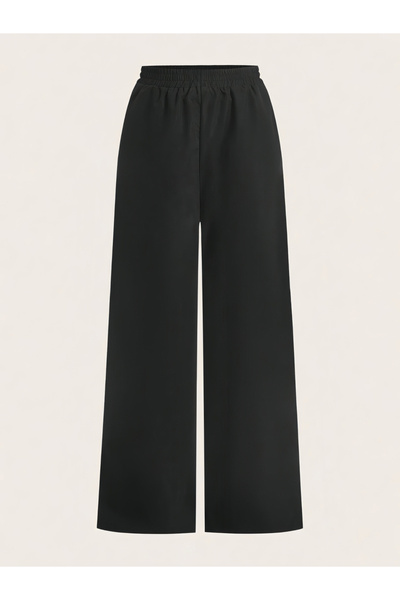 Take Two By Styli Solid Elastic Waist Wide Leg Pants