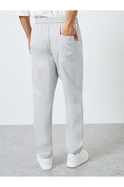 Take Two By Styli Men Grey Drawstring Straight Leg Trousers