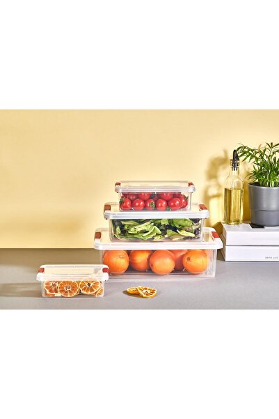 Okyanus Home Fresh Click Storage Container Set of 4 Transparent 0.80, 1.50, 3 and 6 Lt