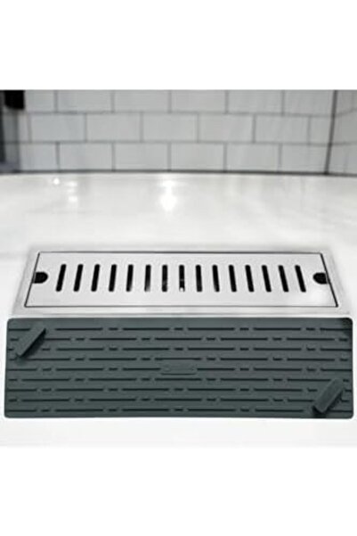 STOREMAX Siyah Renk Uzun Model Kötü Koku Önleyici Silikon Mat Banyo Mutfak La...