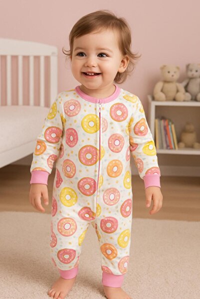 mayakids بدلة نوم للفتيات بنمط الدونات محشوة وناعمة الملمس
