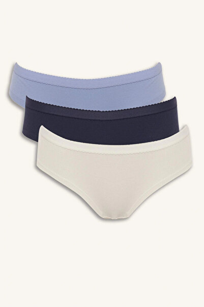 DeFacto D8629AXNV246 Chiloți hipster cu nervuri, albastru marin, 3 piese Fall in Love