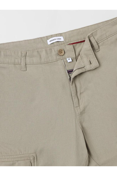Dennis Lingo By Styli Men Beige Mid Rise Slim Fit Cargo Pants