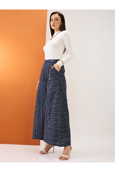 Globus By Styli Stripes Button Detail Fusion Palazzos