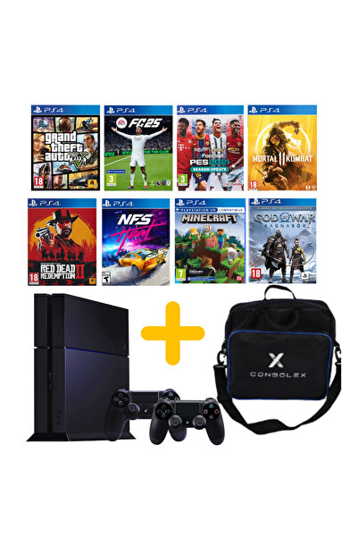 Sony PS4 Standart 1TB (Yenilenmiş) + Çift Kol + ConsoleX Çanta + 12.02v Yazılım