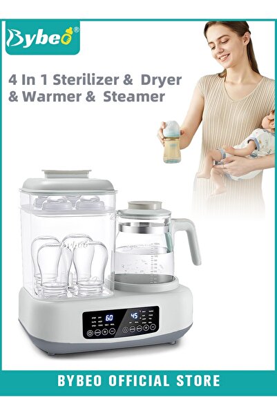 BYBEO معقم زجاجات الأطفال متعدد الوظائف 4 في 1، مجفف، جهاز تدفئة وبخار، يحافظ...