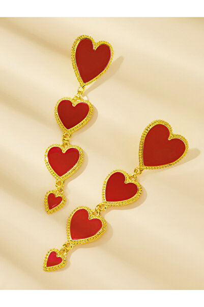 Take Two By Styli Heart Shape Tassel Earrings