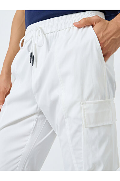 Take Two By Styli Men White Cargo Pants with Drawstring