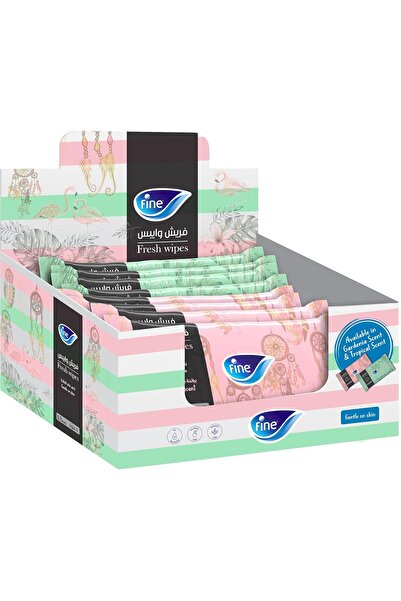 FINE Fresh Wipes Pack of 8 x 20, Tropical & Gardenia Scent