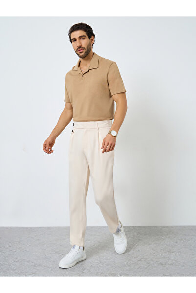 Take Two By Styli Men Pocket Pleated Detail Straight Leg Pants