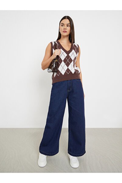 Styli Dark Wash Wide Leg Jeans