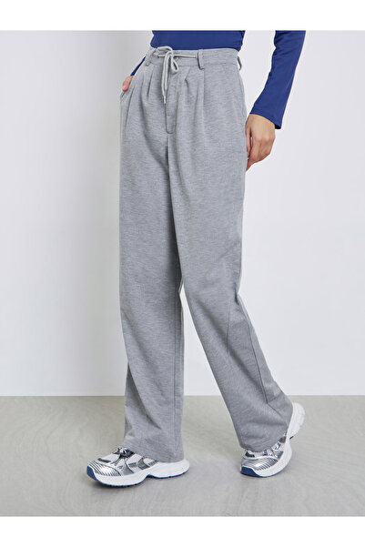 Styli Grey Wide Leg Casual Pants