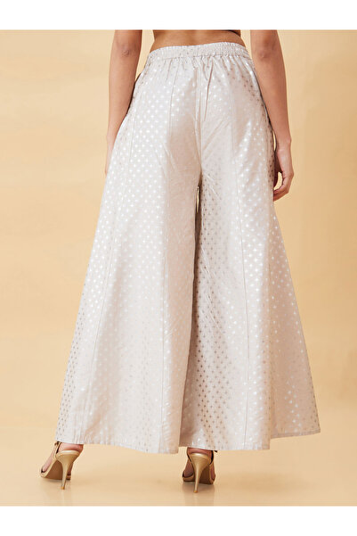 Globus By Styli Foil Print Wide Leg Palazzos