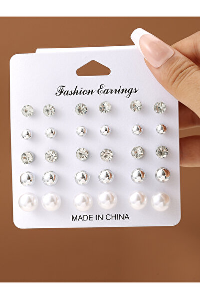 Take Two By Styli Set of 15 - Rhinestone Earrings