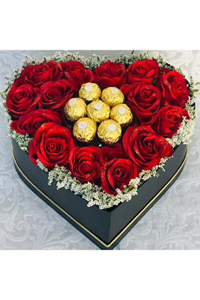 Carmel Flowers Red Roses Heart Box