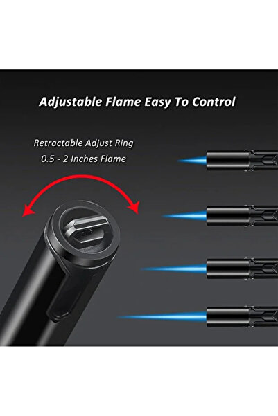 Hemingway Single Jet Torch Lighter 1pc Windproof Refillable Gas (not included) Pen-Style for Cigars