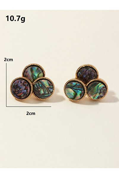 Take Two By Styli Colored Shell Stud Earrings