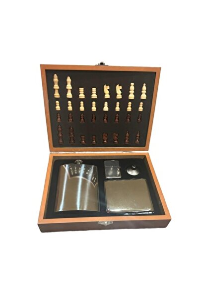 Ems Set cadou de sah, plosca, brichetara, tabachera si palnie