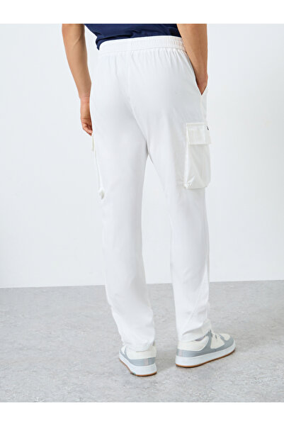 Take Two By Styli Men White Cargo Pants with Drawstring