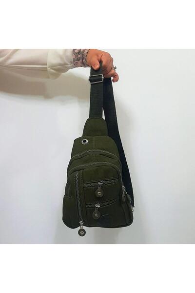 Fiyra Bb1 Khaki Color Crinkle Fabric Five Compartment Body Bag