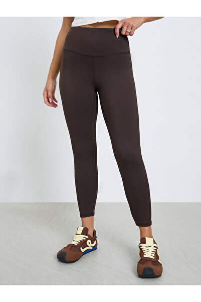 Styli Solid Leggings with Elastic Waistband