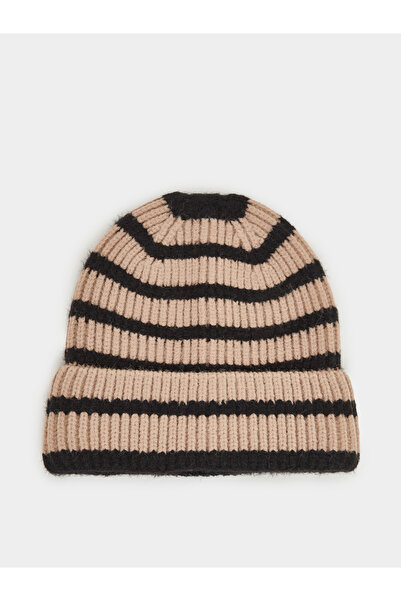 Styli Khaki Striped Beanie