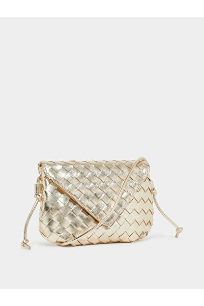 Styli Golden Woven Braided Crossbody Bag