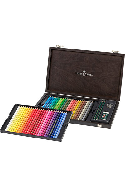 Faber Castell أقلام تلوين فنية من بوليكروموس - علبة خشبية بـ 48 لونًا