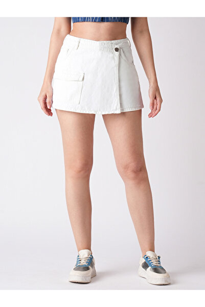 Globus By Styli White Denim Skort with Pocket