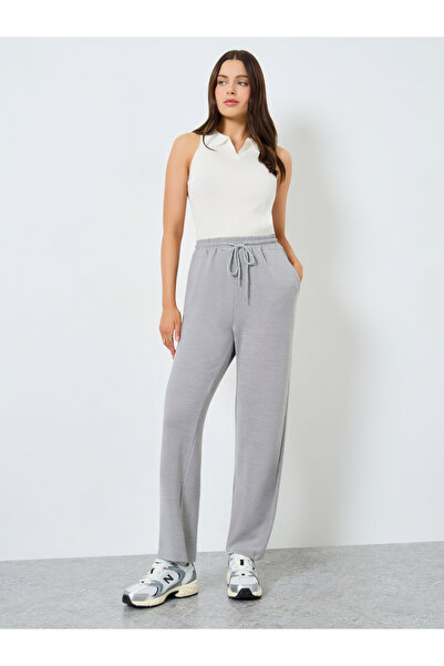 Styli Solid Wide Leg Knit Pants
