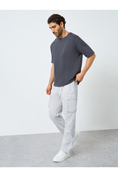 Take Two By Styli Men Grey Cargo Pants with Drawstring