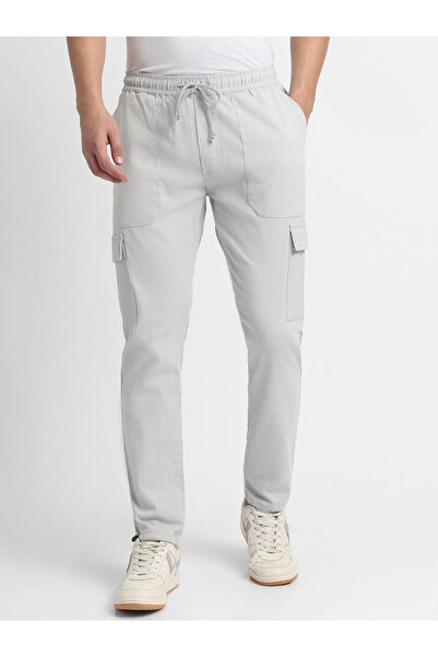 Dennis Lingo By Styli Men Grey Slim Fit Smart Cargo Pants