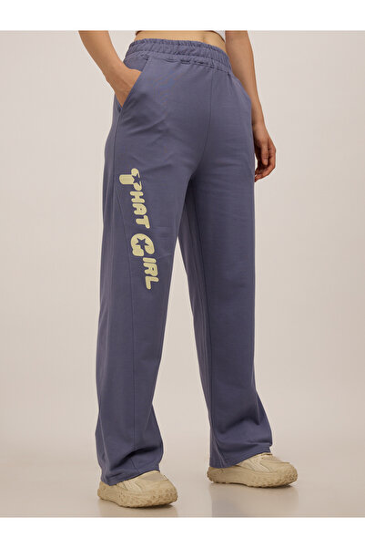 Outzidr By Styli Blue Side Cut And Sew Printed Joggers