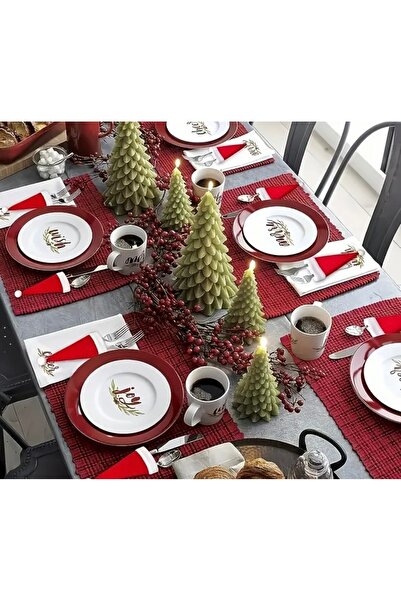 Mini Tasarım Atölyem Christmas Tableware Presentation Spoon Fork Hat Christmas Ornament (6 Pieces)