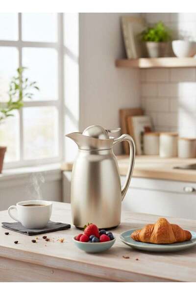 Trust Stainless Steel Tea/Coffee Flask 1.0 Liter Gold