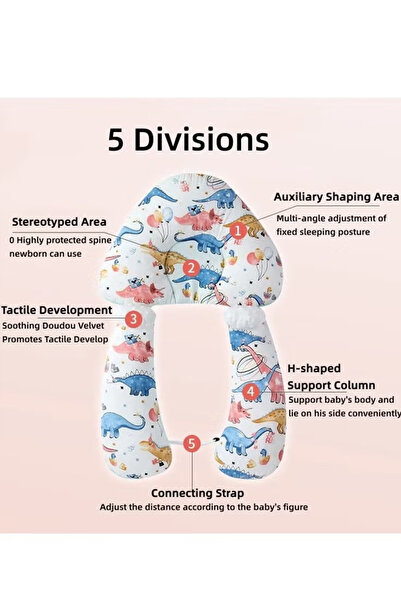 Generic Baby Head Shaping Pillow, Neck Support Memory Foam Pillow，Dinosaur version