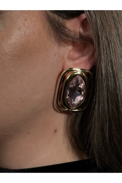 TRENDTAKI Swarovski Diamond Shuttle Earrings Gold Plated 00357