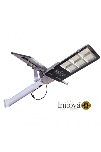 Innova Lampa solara stradala 400W cu senzor de lumina si panou separat, IP66 + Cadou Surpriza