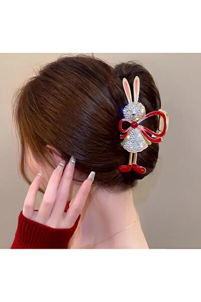 GÜLPEŞE Large Size Red Rabbit Metal Latch Buckle