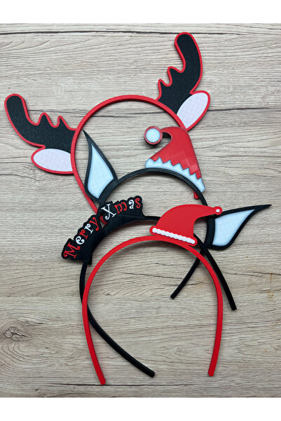 lysiaaccessory مجموعة تاج عيد الميلاد المكونة من 4 قطع - تاج الحفلات مع قرون ...