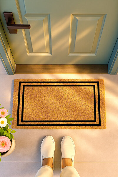 Sepetorium Çift Çerçeveli Coco Kapı Önü Paspası Kaydırmaz Tabanlı Giriş Paspası