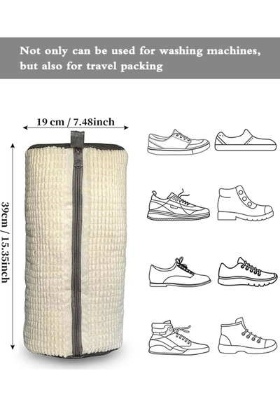 Generic Shoe Washing Machine Bag Reusable for Washer Dryer Protective Mesh Laundry Bag for All Size