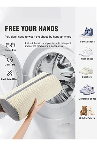Generic Shoe Washing Machine Bag Reusable for Washer Dryer Protective Mesh Laundry Bag for All Size