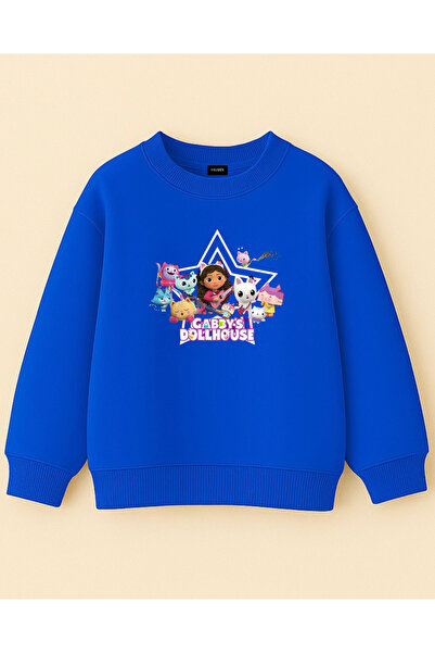 fasardi Gabby's Dollhouse / Gabby's Dream House مطبوع قصة فضفاضة سترة للفتيات بأكمام طويلة بدون شاردون