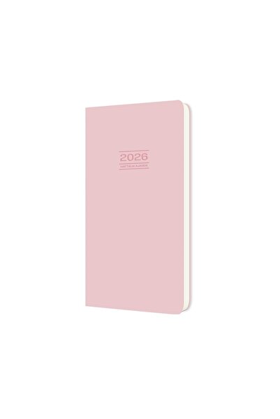 GENC DIJITAL BASKI Keskin 2026- 8*16 Hardcover Weekly Pocket Agenda - Pink