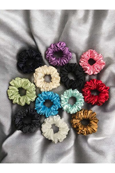 diclecollection Women's 12-Piece Satin Hair Rubber Band Set Mixed Color/Hair Accessory/Christmas Gift