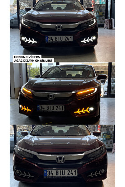 OEM HONDA CİVİC 2016-2019 -MAKKAJSIZ- FC5 GÜNDÜZ LEDİ AĞAÇ (ÇAM)DİZAYN TURUNC...
