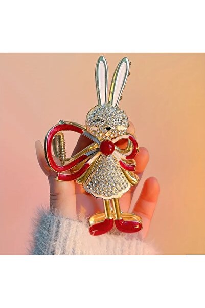 GÜLPEŞE Large Size Red Rabbit Metal Latch Buckle